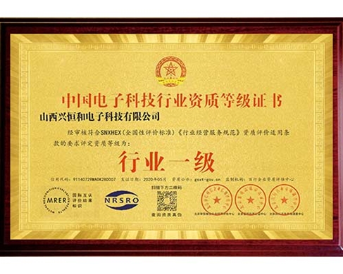 行業(yè)資質等級證書